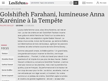 Golshifteh Farahani, lumineuse Anna Karénine à la Tempête