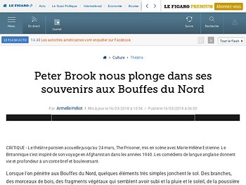Peter Brook nous plonge dans ses souvenirs aux Bouffes du Nord