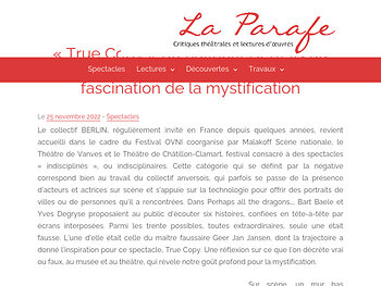 "True Copy", fascination de la mystification