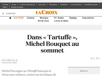 Dans « Tartuffe », Michel Bouquet au sommet
