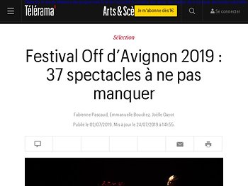 Festival Off d’Avignon 2019 : 37 spectacles à ne pas manquer