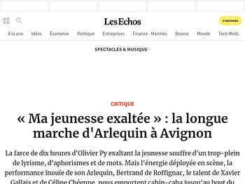 « Ma jeunesse exaltée » : la longue marche d'Arlequin à Avignon