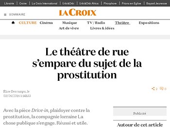 Le théâtre de rue s'empare du sujet de la prostitution