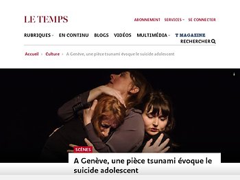 A Genève, une pièce tsunami évoque le suicide adolescent